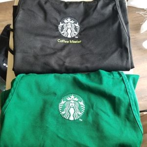 Starbucks aprons green and black